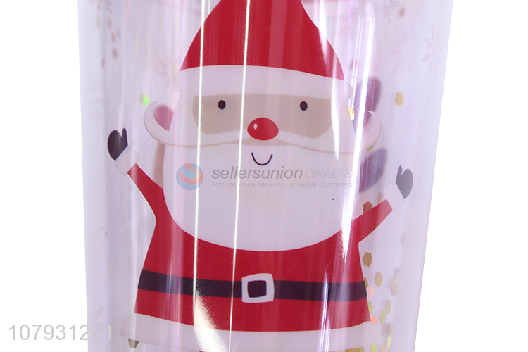 High quality non-toxic safe plastic Christmas tumbler with straw & lid