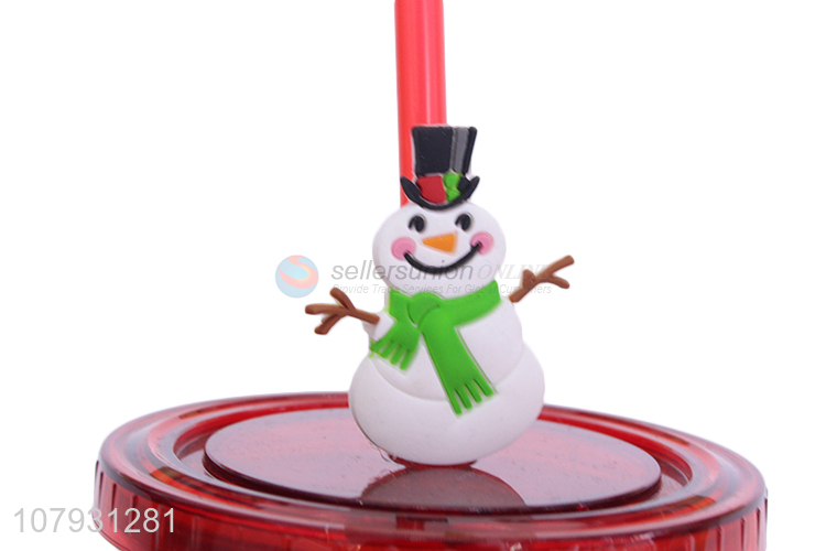 New product non-toxic plastic Christmas drinking cup tumbler with straw & lid