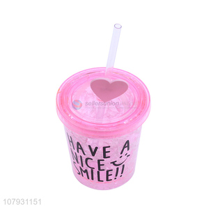 New arrival ladies girls ice gel cooling mug summer driniking cup with straw