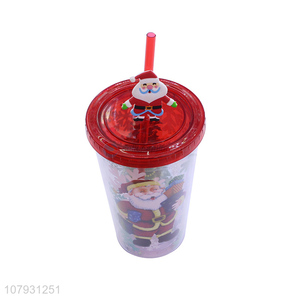 Hot sale Christmas tumbler with straw, Christmas straw water cups