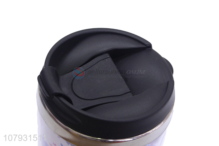 New arrival cartoon printing reusable double-walled tumbler coffee cups with lid