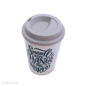 China supplier reusable double-walled plastic water tumbler coffee cups with lid