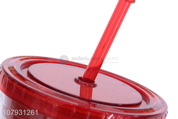 Factory price Christmas plastic water cup Christmas tumbler with straw