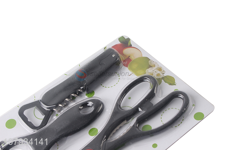 Hot Sale Kitchen Gadgets Kitchen Scissor Peeler Bottle Opener Set