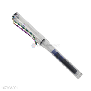 Yiwu wholesale transparent signature pen writing pen with ink sac