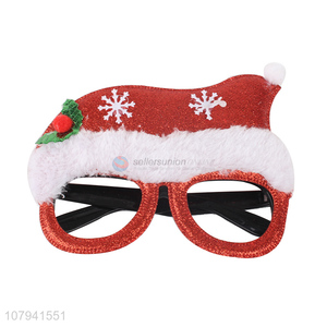 Delicate Design Christmas Hat Glasses Christmas Party Decoration Glasses