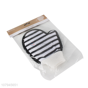 Top product striped pattern skin-friendly body scrubber bath gloves