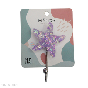 New Arrival Purple Cartoon Starfish Hook Creative Suction Cup Hook