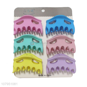 Yiwu wholesale 6pieces plastic hair accessories hair claw clips