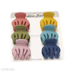 China wholesale colourful plastic hollow hair accessories hair claw clips