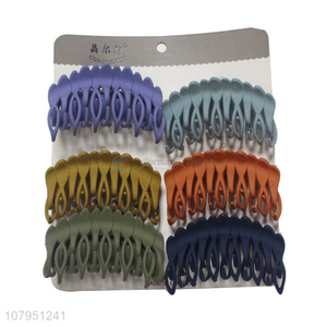 Wholesale from china 6pieces plastic hollow fashion hair claw clips