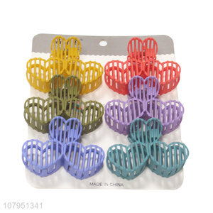 Best quality 6pieces heart shape fashion women hair claw clips