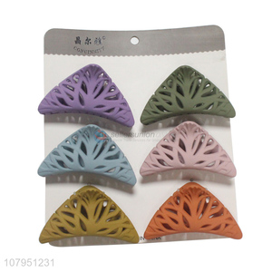 New design multicolor 6pieces durable hollow hair accessories hair claw clips