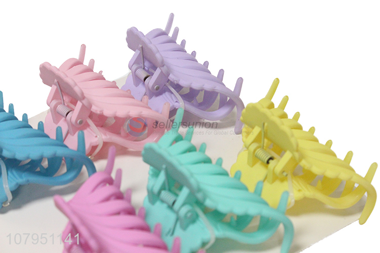 Factory wholesale 6pieces plastic non-slip hair claw clips for girls