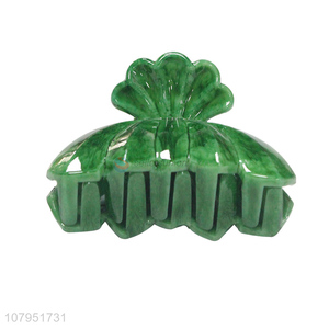 Creative design green plastic durable women fashion hair claw clips