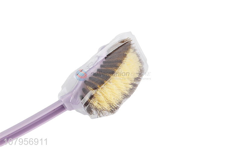 China factory purple plastic long handle toilet brush sanitary cleaning brush