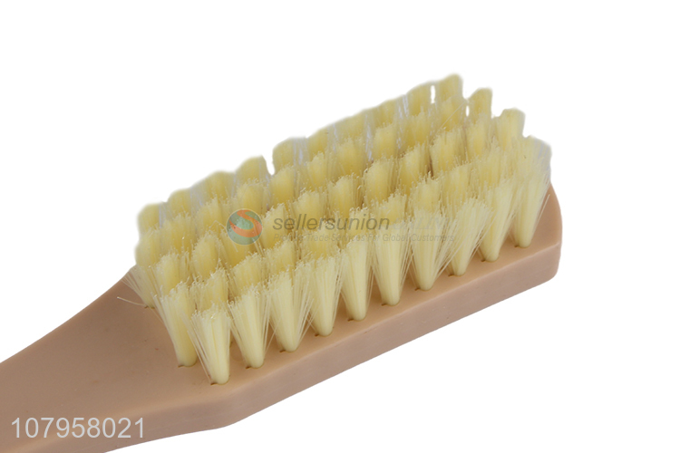Factory wholesale beige long handle shoe brush daily plastic brush