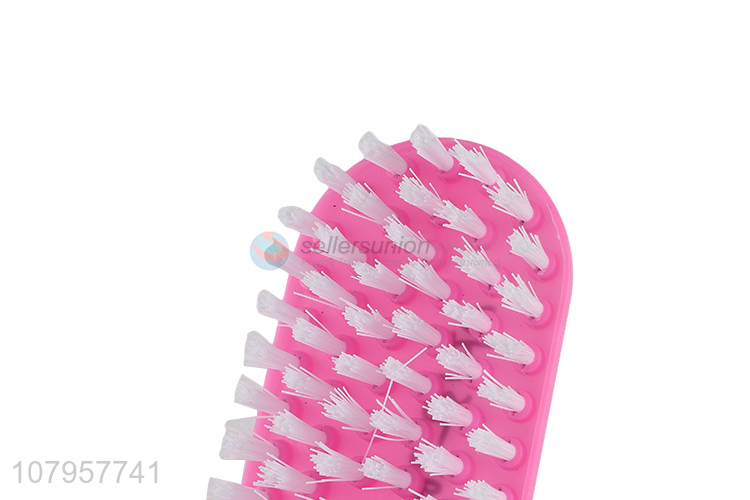 Hot selling rose red plastic laundry brush clothes cleaning brush