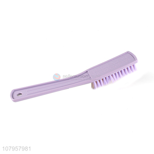 China factory purple long handle daily cleaning plastic shoe brush
