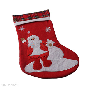 Most popular santa claus pattern christmas decoration socks wholesale