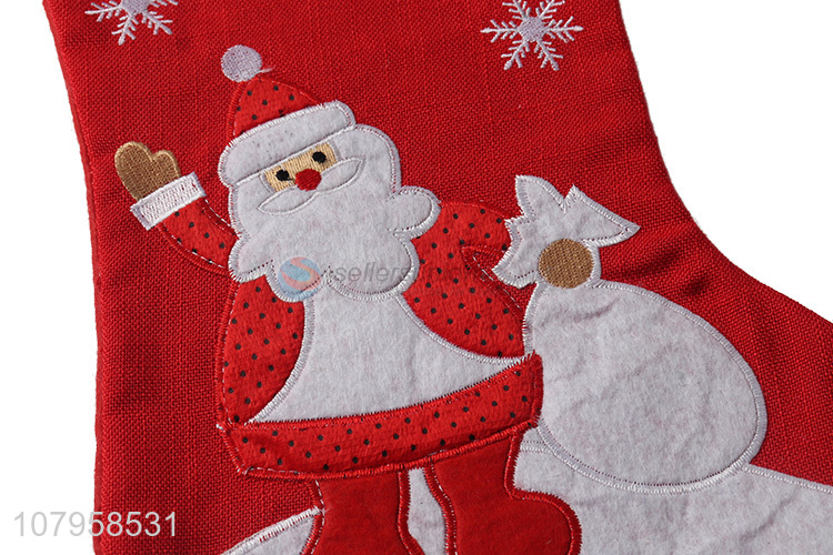 Most popular santa claus pattern christmas decoration socks wholesale