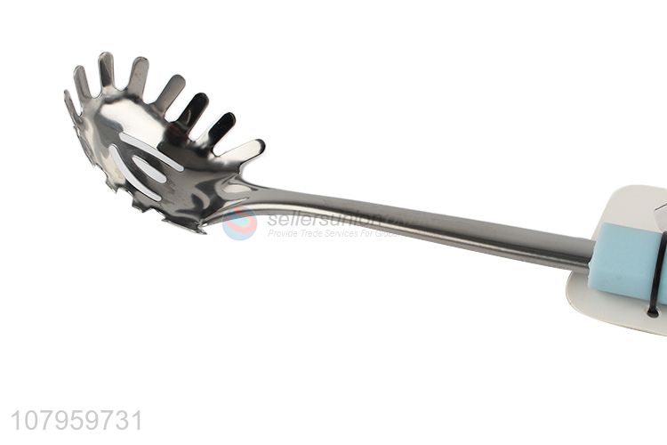 Promotional Stainless Steel Slotted Spaghetti Spoon With Plastic Handle