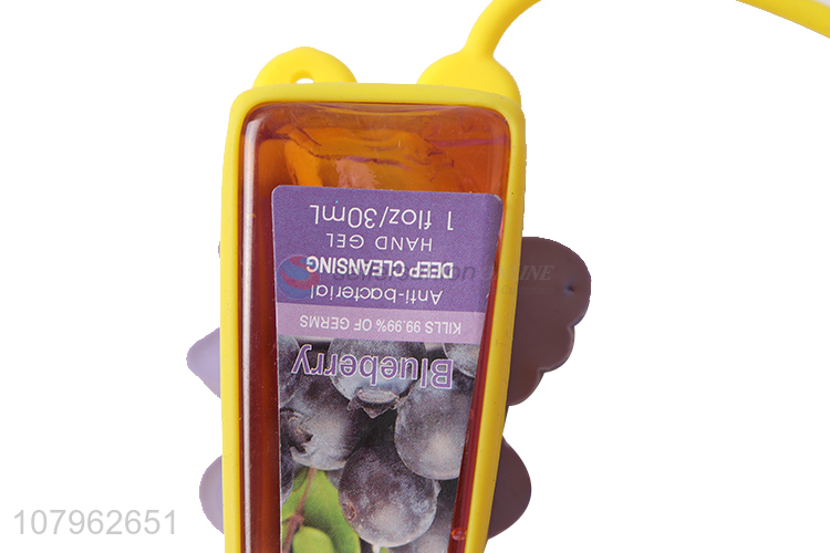 China products blueberry fragrance silicone holder hand sanitizer for kids