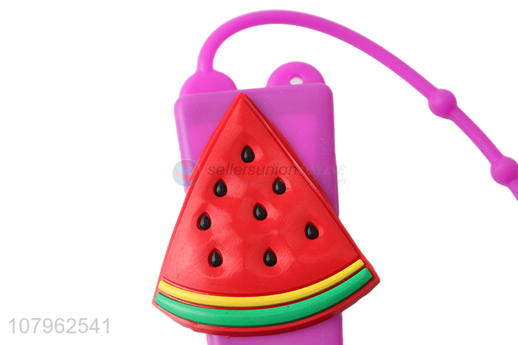 China factory apple scented hanging cartoon silicone holder hand sanitizer
