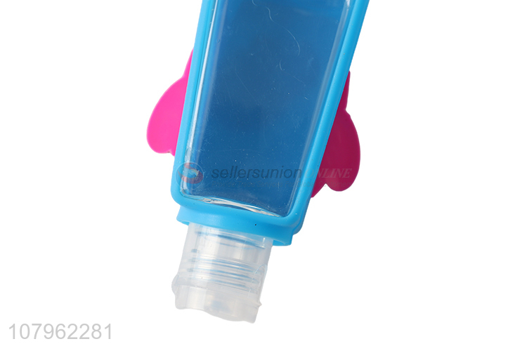 Wholesale cartoon plastic alcohol hand gel bottle with silicone holder