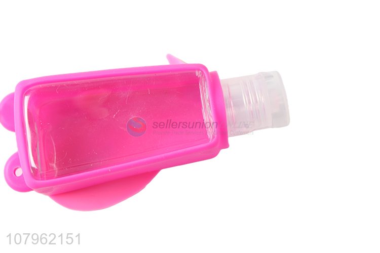 New arrival portable cartoon hand sanitizer bottle with silicone holder