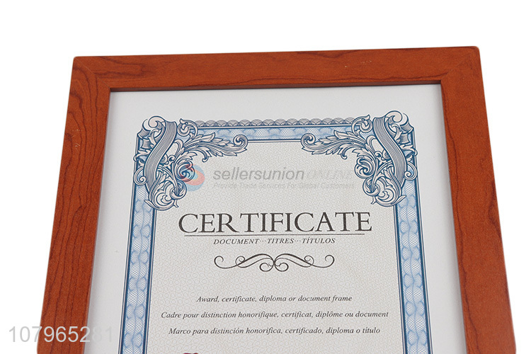 Online wholesale A4 wooden density board certificate frame for decoration