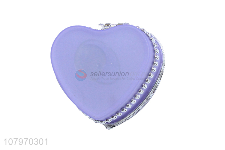 Most popular heart shape plastic jewelry trinket box with mirror