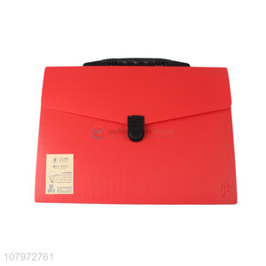Cheap price red portable business expanding file folder with handle