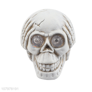 Hot sale skull shape halloween decorative ornaments with led light