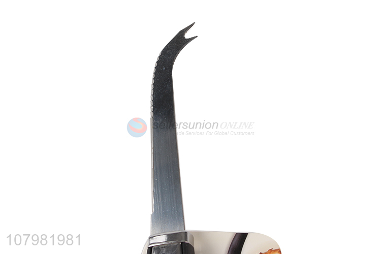 Yiwu imports silver stainless steel long handle fishtail knife cheese knife