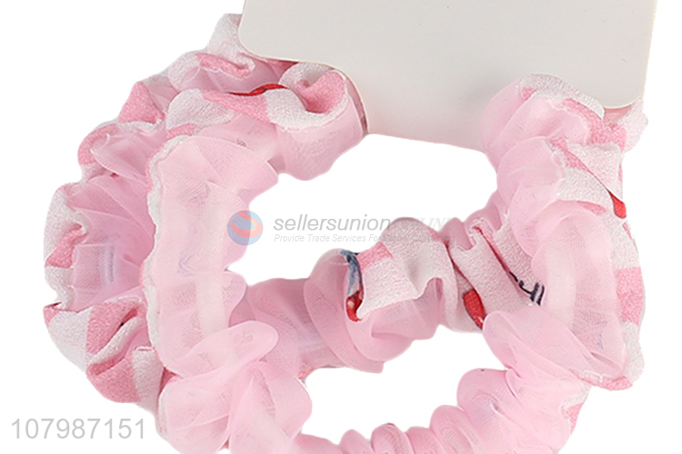 Yiwu wholesale pink fashion ladies temperament rubber band hair accessories