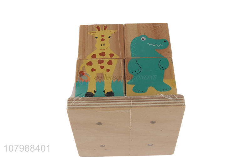 Top quality 3D wooden animal learning puzzle game toys for kids