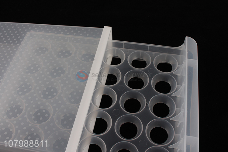 China supplier transparent 30 holes plastic egg storage box for kithcen refrigerator