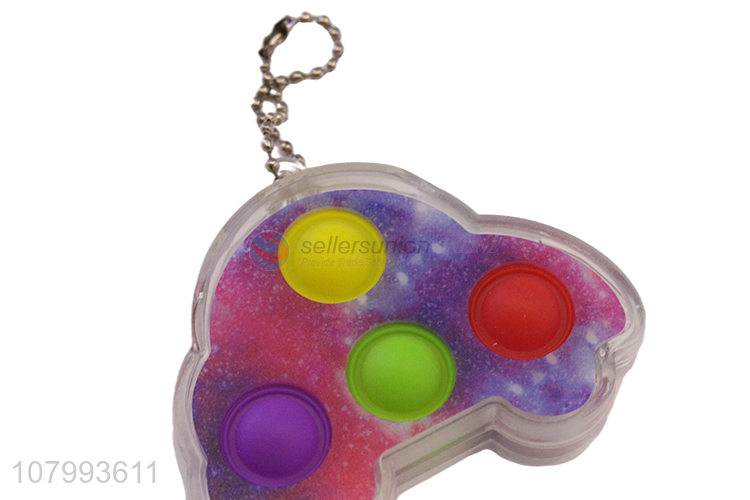 Hot Sale Colorful Silicone Push Pop Bubble Toy With Key Chain
