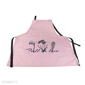 Yiwu exports pink simple printed pullover apron for kitchen
