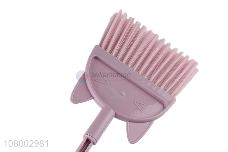 Cute Design Plastic Cleaning Brush Broom With Dustpan Set