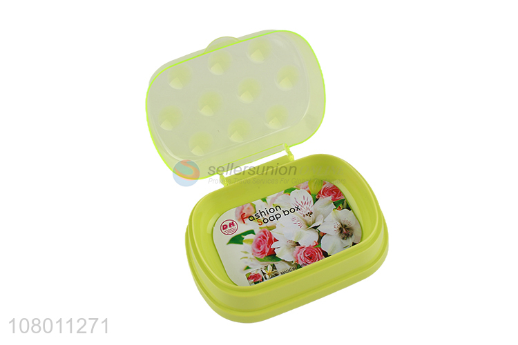 Low price green plastic soap box bathroom storage box wholesale