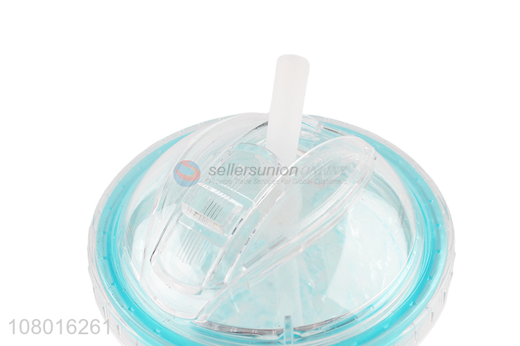 New arrival reusable plastic cups gel freezer mug with lid and straw