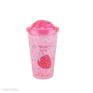 Factory supply cute cartoon drinking cup plastic gel freezer tumblers