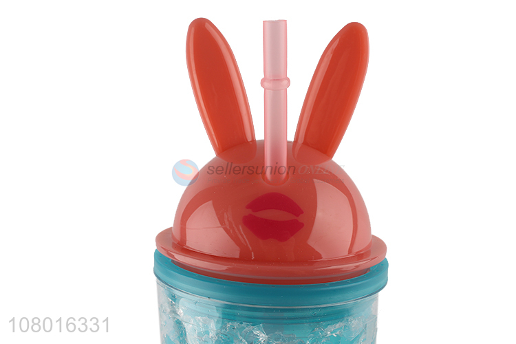 Hot selling summer water cups plastic straw cup reusable juice cup