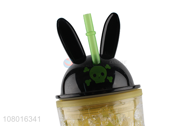 Recent design double walled gel frosty cooling cups with straw and lid