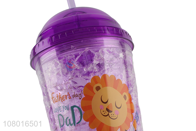 High quality lovely plastic freezer tumbler cartoon cooling cup for kids