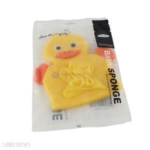 Most popular cartoon duck shape body cleaning bath gloves