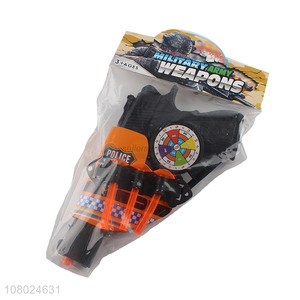 Good selling plastic kids police set gun toys with soft bullet