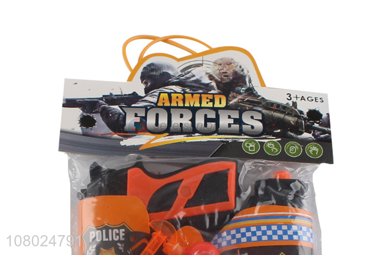 Top products funny plastic police set toys with soft bullet gun